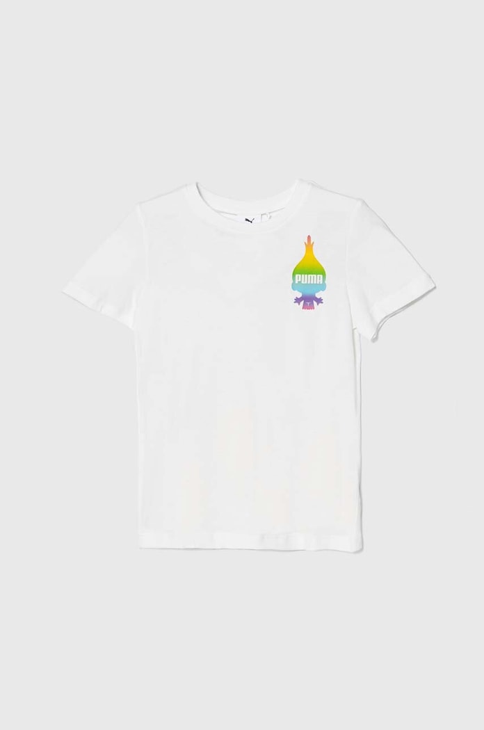 Puma tricou de bumbac pentru copii PUMA X TROLLS Tee print alb 624816