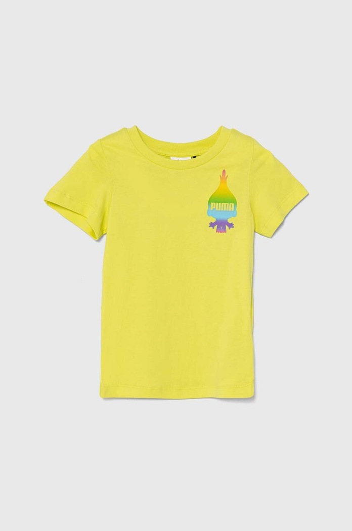 Dětské bavlněné tričko Puma PUMA X TROLLS Tee potisk zelená 624816