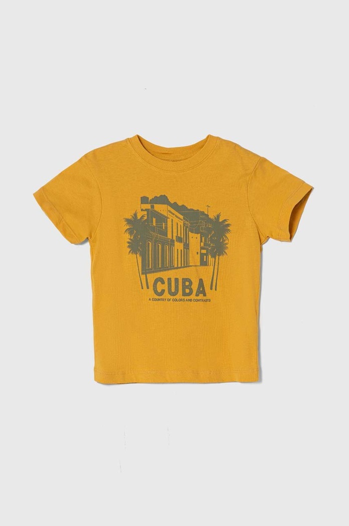 zippy t-shirt bawełniany dziecięcy nadruk żółty 3106093905