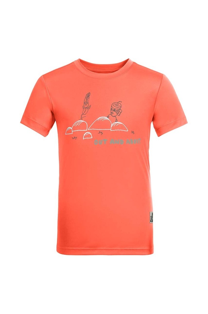 Jack Wolfskin t-shirt dziecięcy OUT AND ABOUTIDS pozostałe pomarańczowy 1610601.