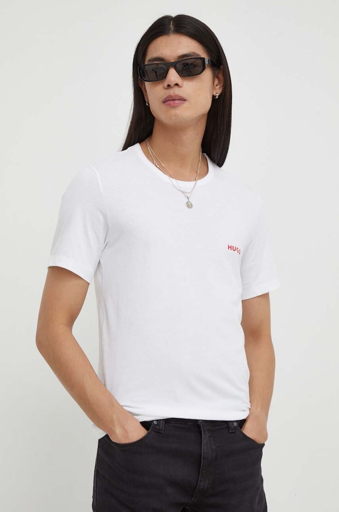 Bavlněné tričko HUGO T-SHIRT RN TRIPLET P 3-pack 50493972 bílá AA00
