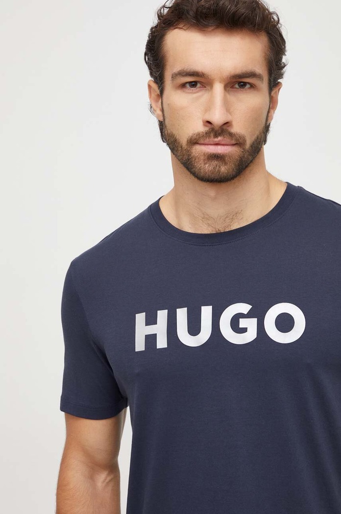 Oblečení Bavlněné tričko HUGO 50506996 námořnická modř