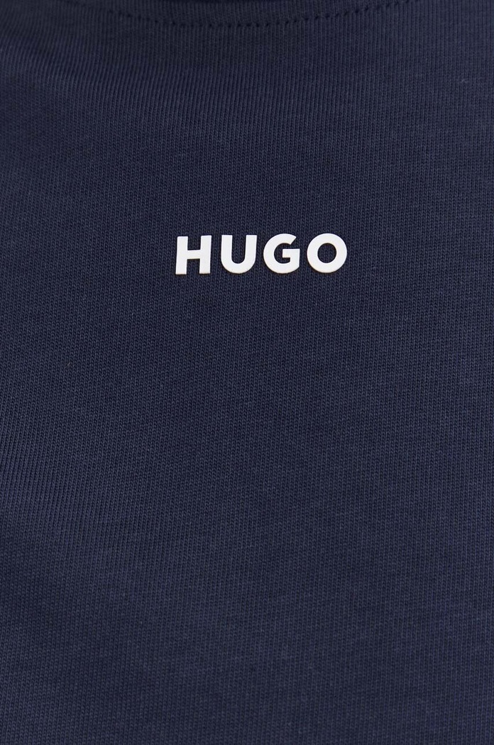 HUGO tričko s dlouhým rukávem pánské bavlněné Daposo 50511029 námořnická modř