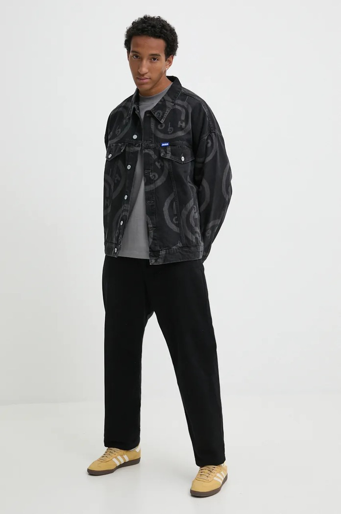 HUGO longsleeve męski bawełniany Daposo 50511029 szary SS26