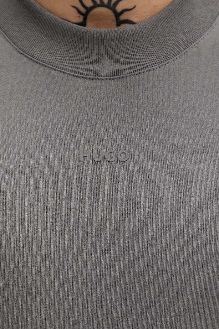 HUGO majica z dolgimi rokavi moška bombažna Daposo 50511029 siva