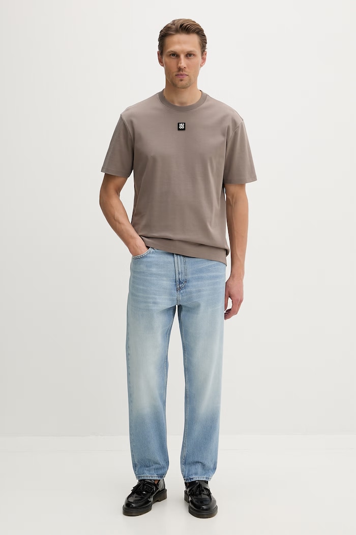 HUGO tricou pentru bărbați din bumbac Dalile 50505201 bej SS26