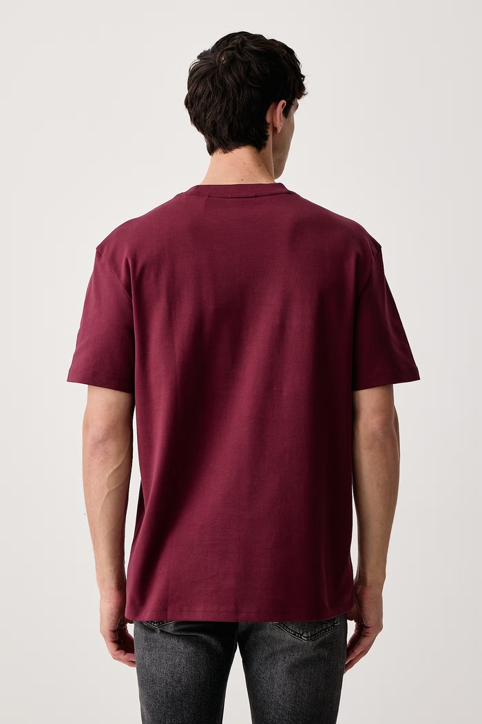 Odzież HUGO T-shirt męski bawełniany Dalile 50505201 bordowy
