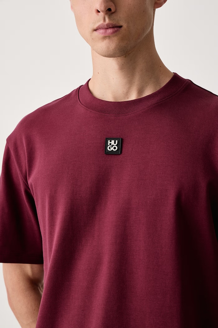 T-shirt męski bawełniany Dalile HUGO 50505201 bordowy