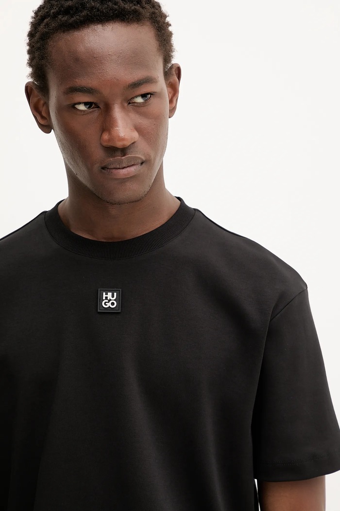 HUGO tricou bărbătesc din bumbac Dalile negru 50505201