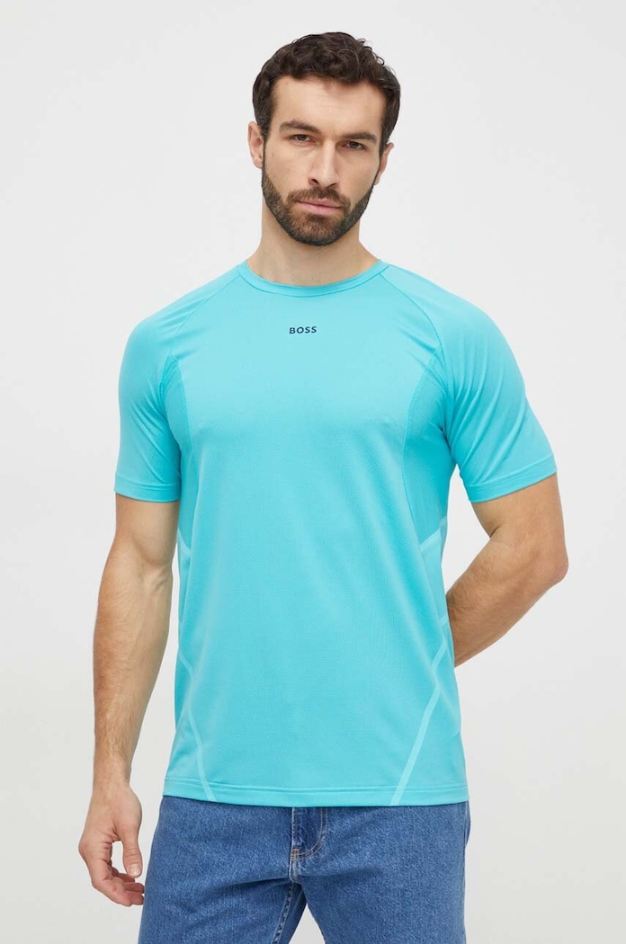 BOSS Green t-shirt z elastanem zielony 50506354