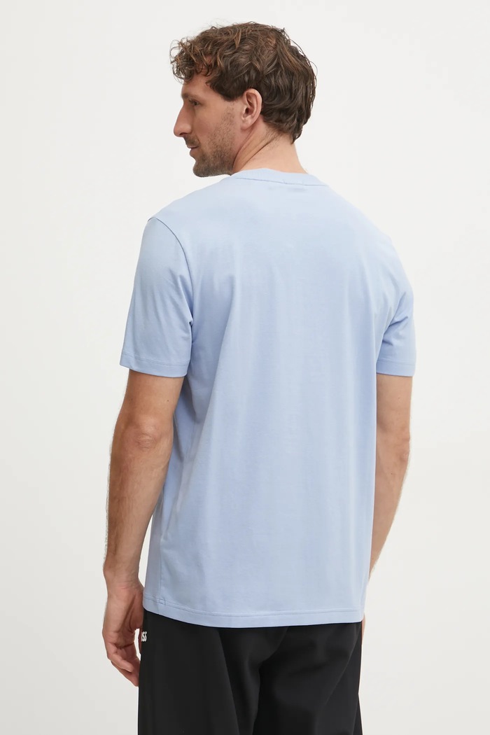 Oblečení BOSS Green tričko pánské bavlněné s elastanem Tee 50506373 modrá