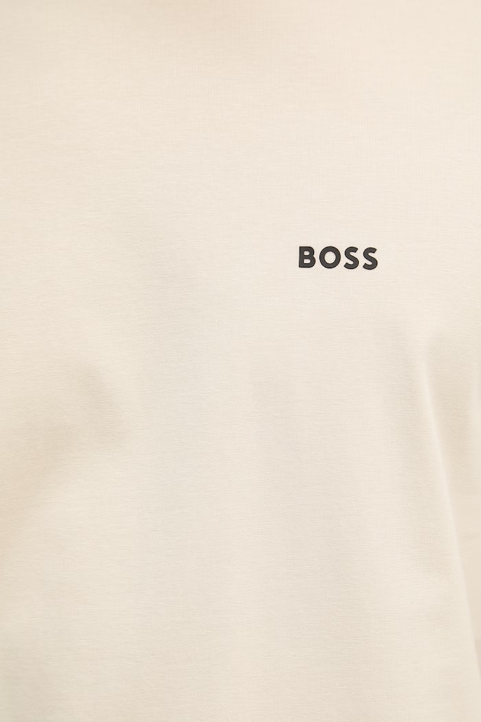 BOSS Green kratka majica moška bombažna z elastanom Tee 50506373 bež