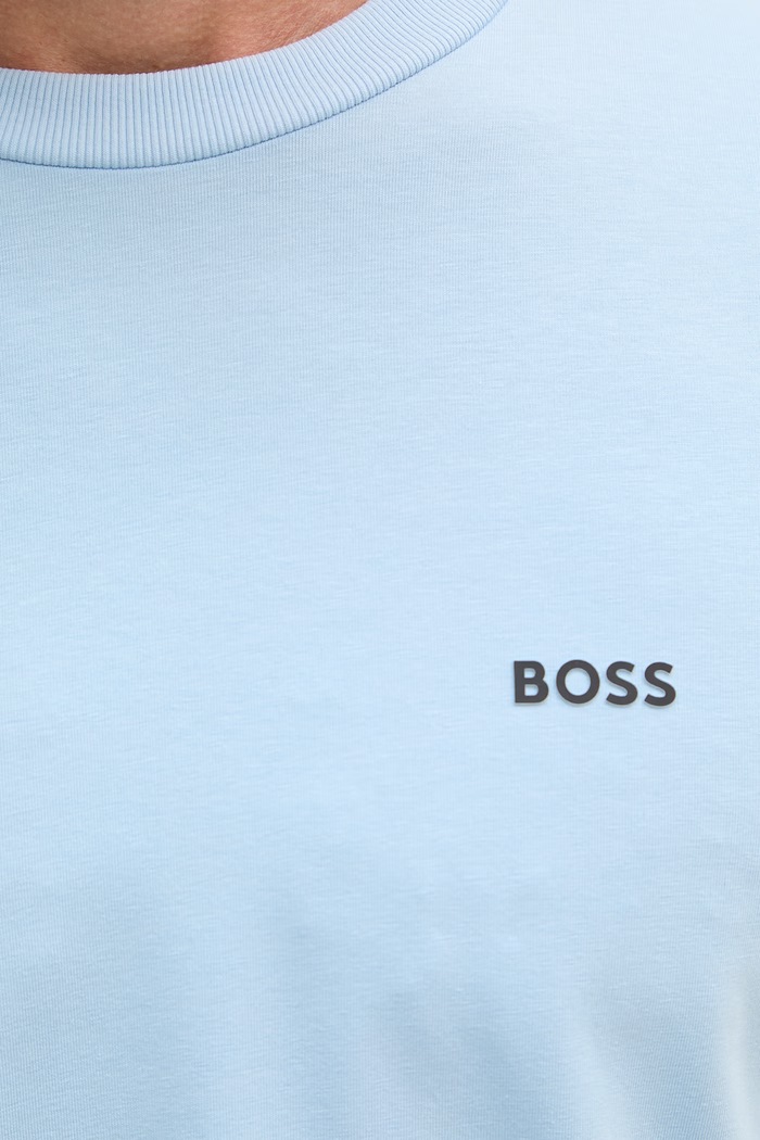 BOSS Green kratka majica moška bombažna z elastanom Tee 50506373 modra