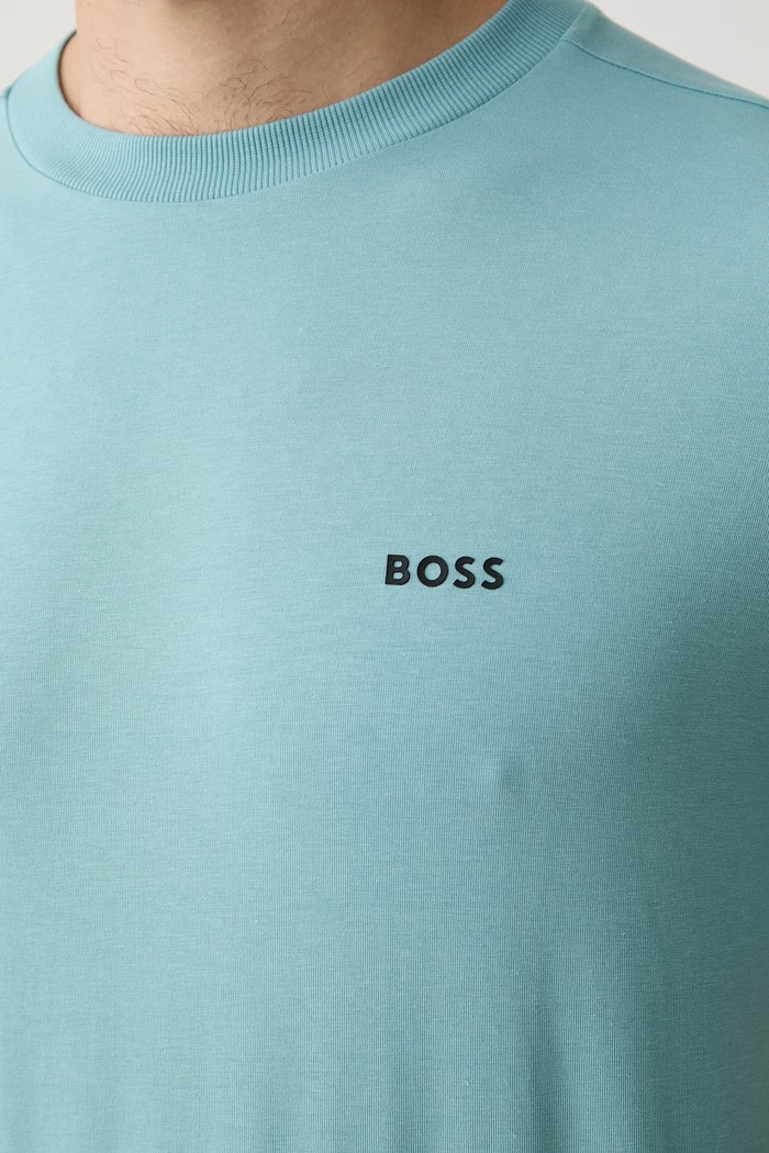 BOSS Green футболка чоловіча бавовняна з еластаном Tee 50506373 бірюзовий