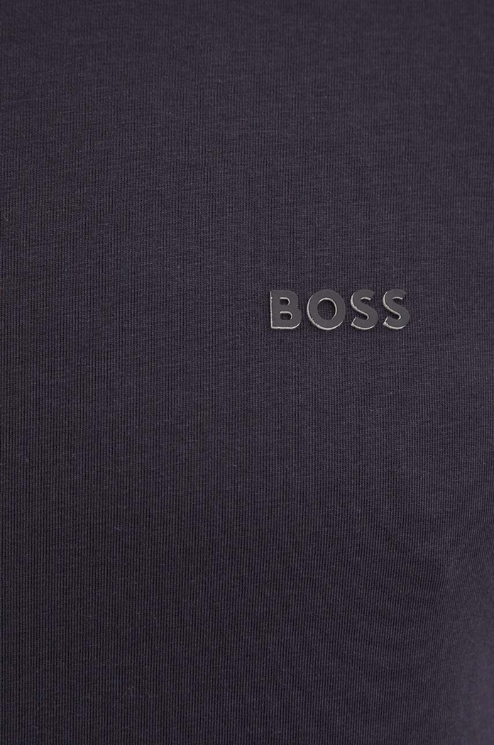 BOSS Green T-shirt męski bawełniany z elastanem Tee granatowy 50506373