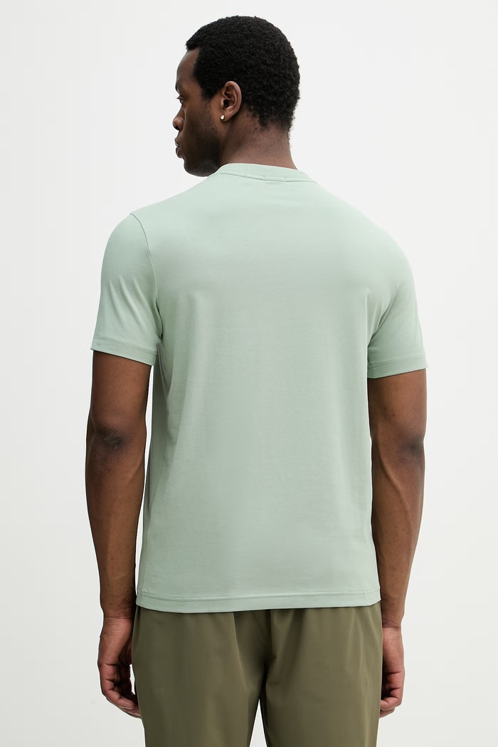 Oblačila BOSS Green kratka majica moška bombažna z elastanom Tee 50506373 zelena