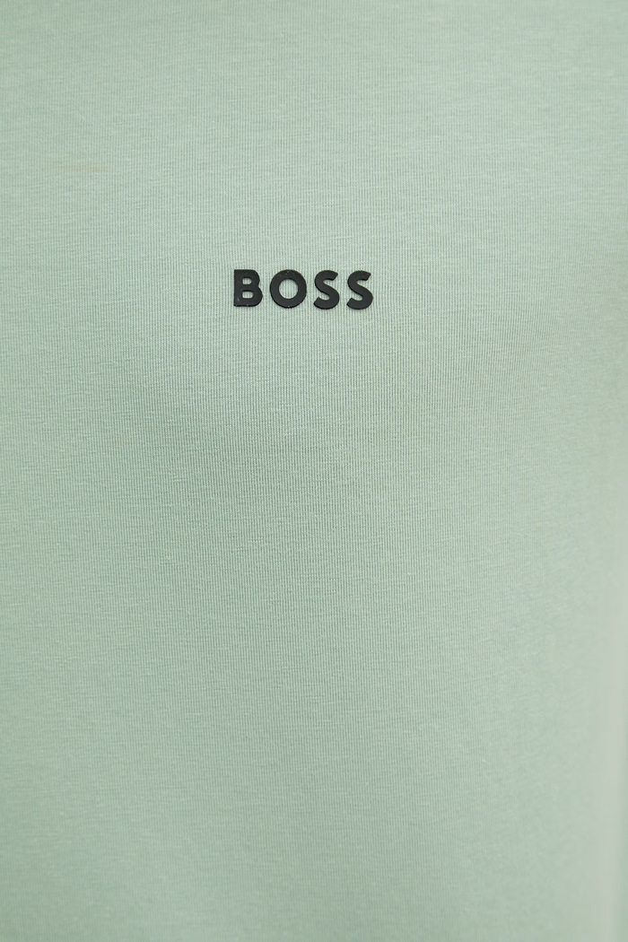 BOSS Green kratka majica moška bombažna z elastanom Tee 50506373 zelena