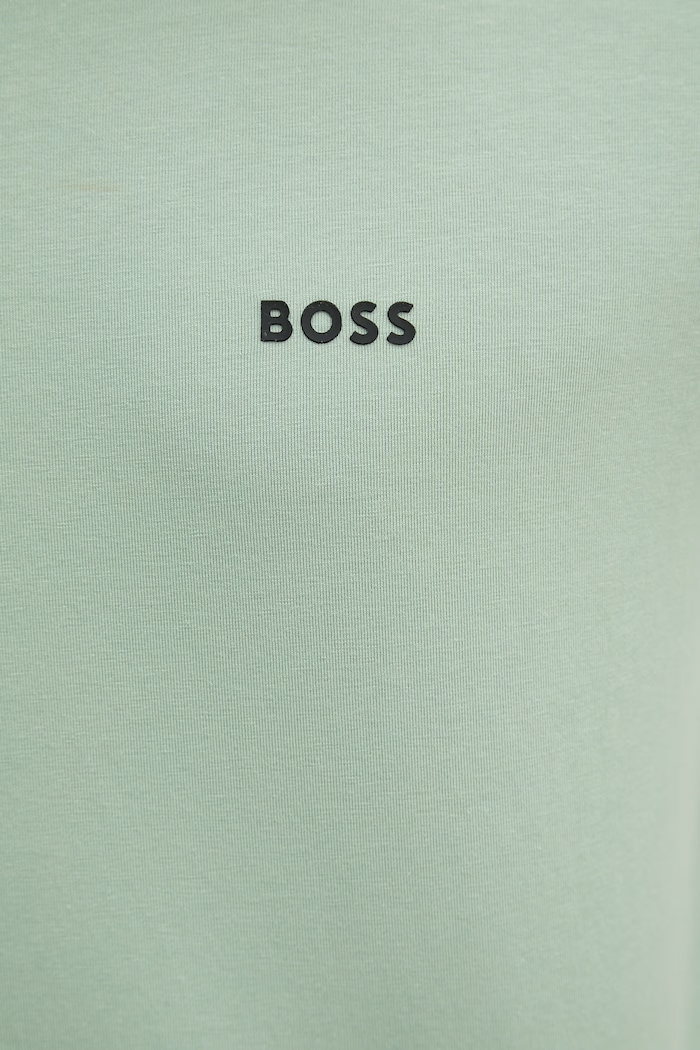 BOSS Green kratka majica moška bombažna z elastanom Tee 50506373 zelena
