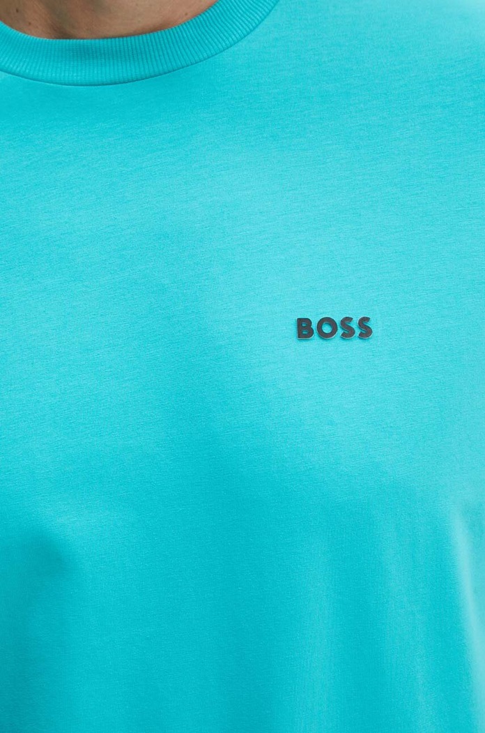 BOSS Green tričko pánské bavlněné s elastanem Tee zelená 50506373