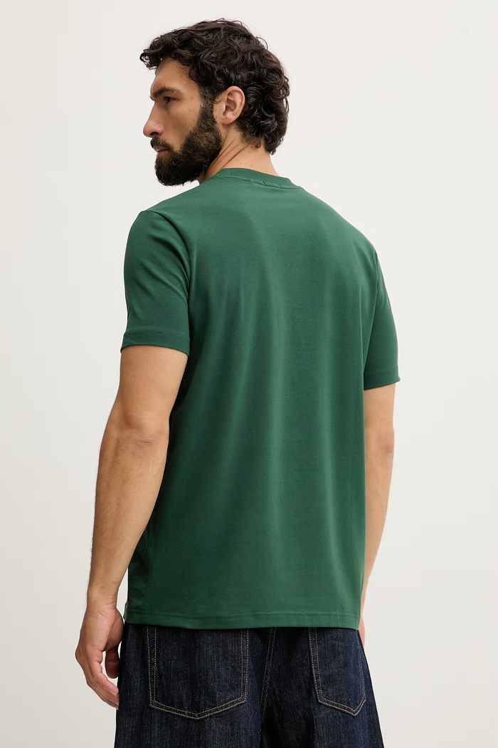 Oblačila BOSS Green kratka majica moška bombažna z elastanom Tee 50506373 zelena