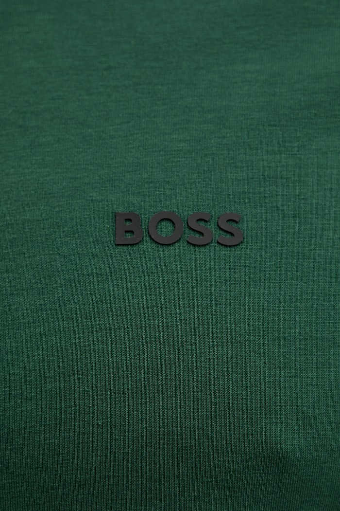 BOSS Green kratka majica moška bombažna z elastanom Tee 50506373 zelena