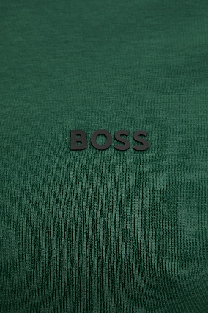 BOSS Green kratka majica moška bombažna z elastanom Tee 50506373 zelena
