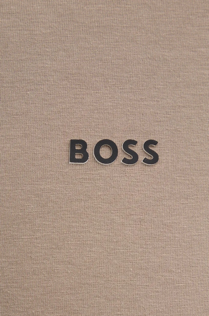 BOSS Green kratka majica moška bombažna z elastanom Tee 50506373 bež