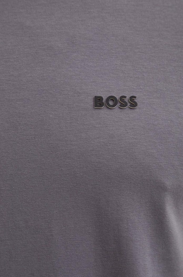 BOSS Green tričko pánské bavlněné s elastanem Tee šedá 50506373