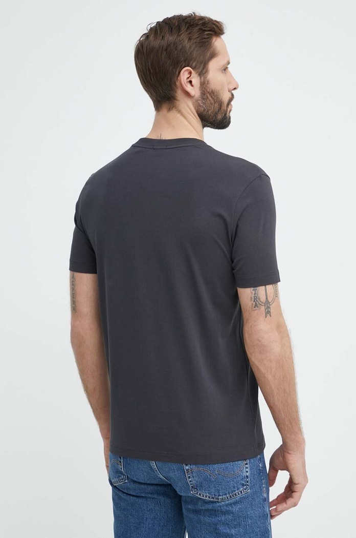 Odzież BOSS Green T-shirt męski bawełniany z elastanem Tee 50506373 szary