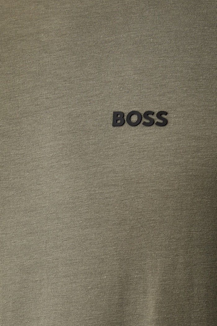 BOSS Green T-shirt męski bawełniany z elastanem Tee 50506373 zielony