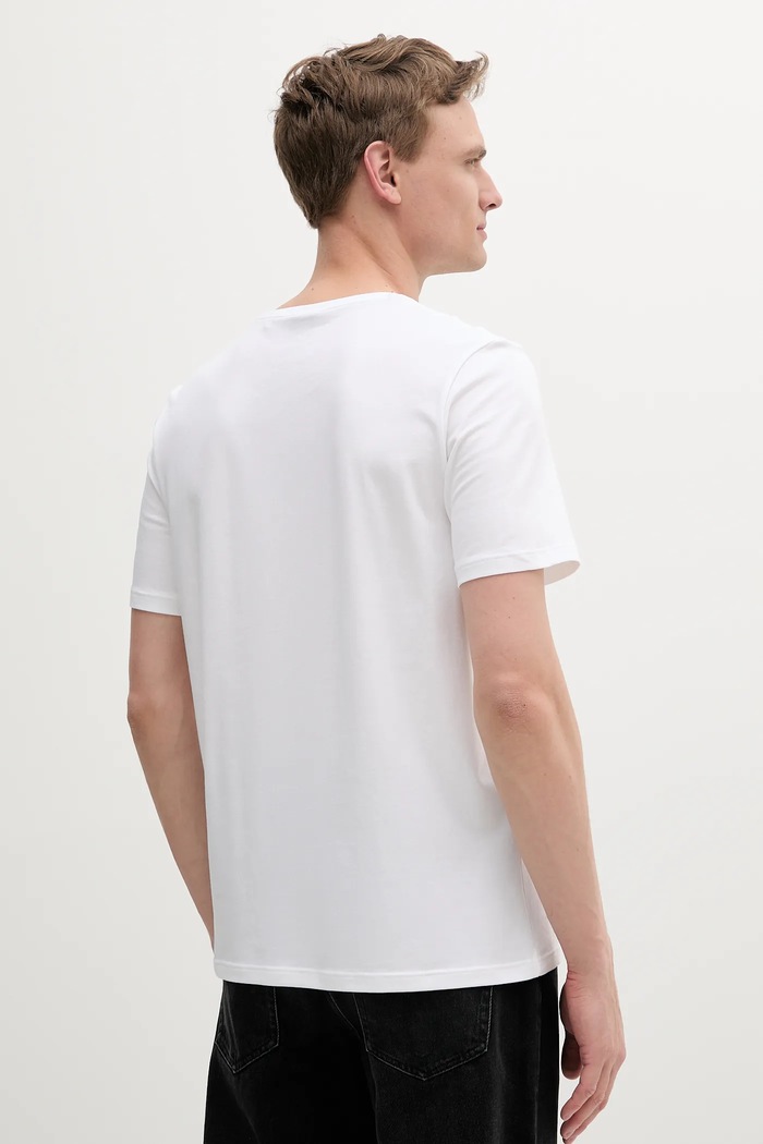 BOSS T-shirt lounge męski bawełniany z elastanem Mix&Match T-Shirt R 50515312 biały SS26