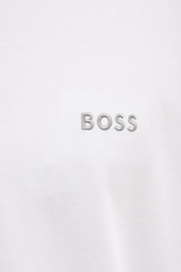 BOSS T-shirt lounge męski bawełniany z elastanem Mix&Match T-Shirt R biały 50515312
