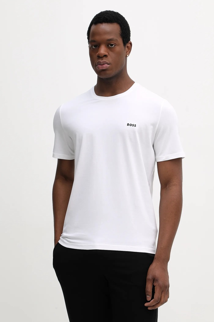 BOSS loungewear kratka majica moška bombažna z elastanom Mix&Match T-Shirt R Brez vzorca bela 50515312
