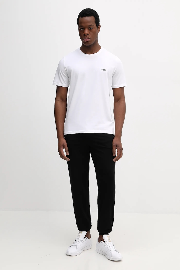 BOSS loungewear kratka majica moška bombažna z elastanom Mix&Match T-Shirt R 50515312 bela SS26