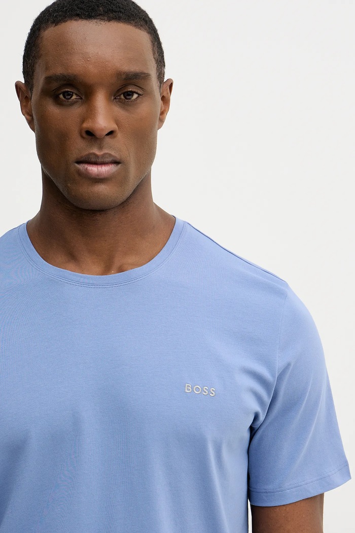BOSS lounge tričko pánske bavlnené s elastanom Mix&Match T-Shirt R modrá 50515312
