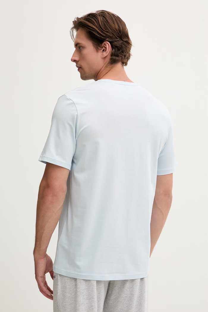 Odzież BOSS T-shirt lounge męski bawełniany z elastanem Mix&Match T-Shirt R 50515312 niebieski