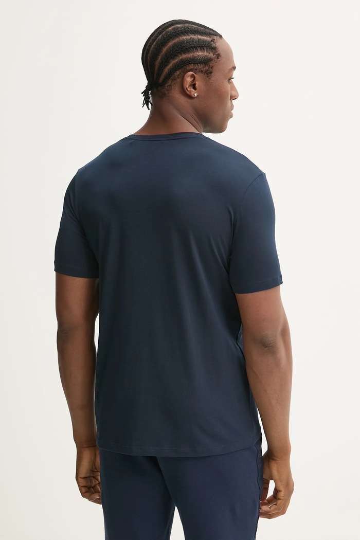 Oblečenie BOSS lounge tričko pánske bavlnené s elastanom Mix&Match T-Shirt R 50515312 tmavomodrá