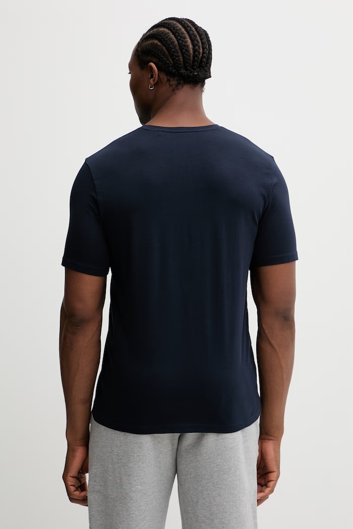 Îmbrăcăminte BOSS tricou loungewear bărbătesc din bumbac cu elastan Mix&Match T-Shirt R 50515312 bleumarin