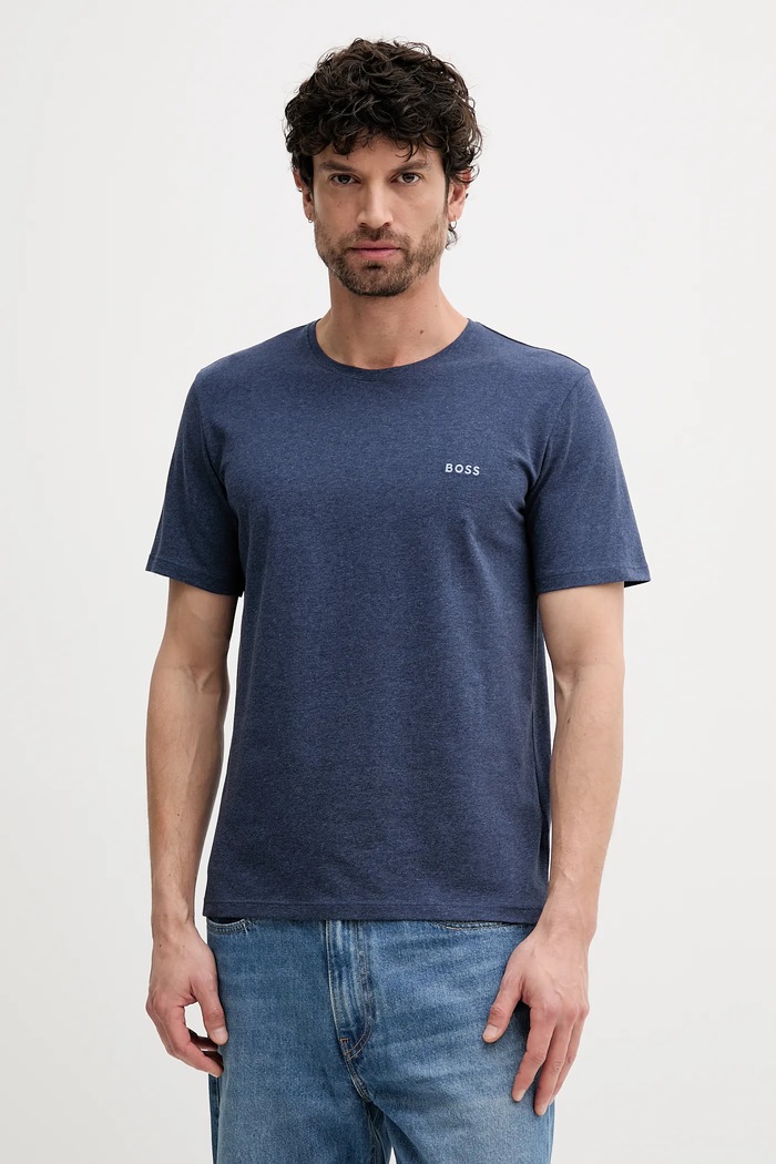 BOSS lounge tričko pánske bavlnené s elastanom Mix&Match T-Shirt R tmavomodrá 50515312
