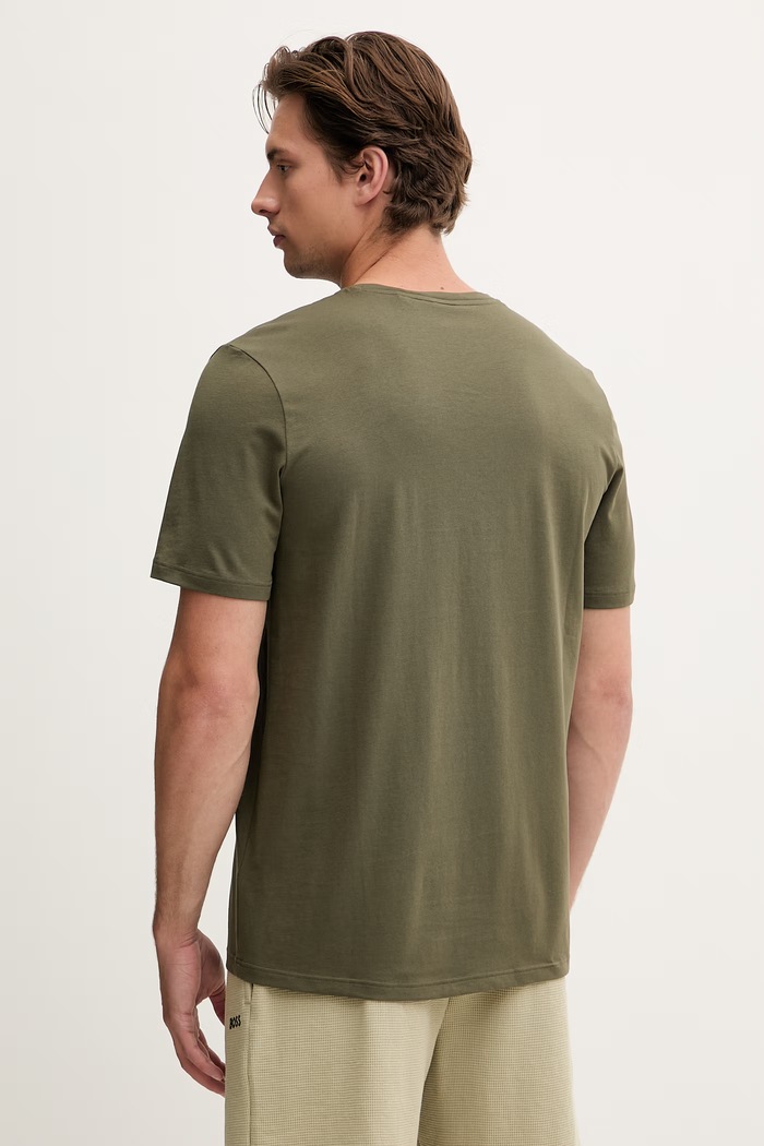 Odzież BOSS T-shirt lounge męski bawełniany z elastanem Mix&Match T-Shirt R 50515312 zielony