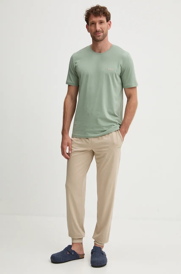 BOSS loungwear tričko pánské bavlněné s elastanem Mix&Match T-Shirt R 50515312 zelená SS26