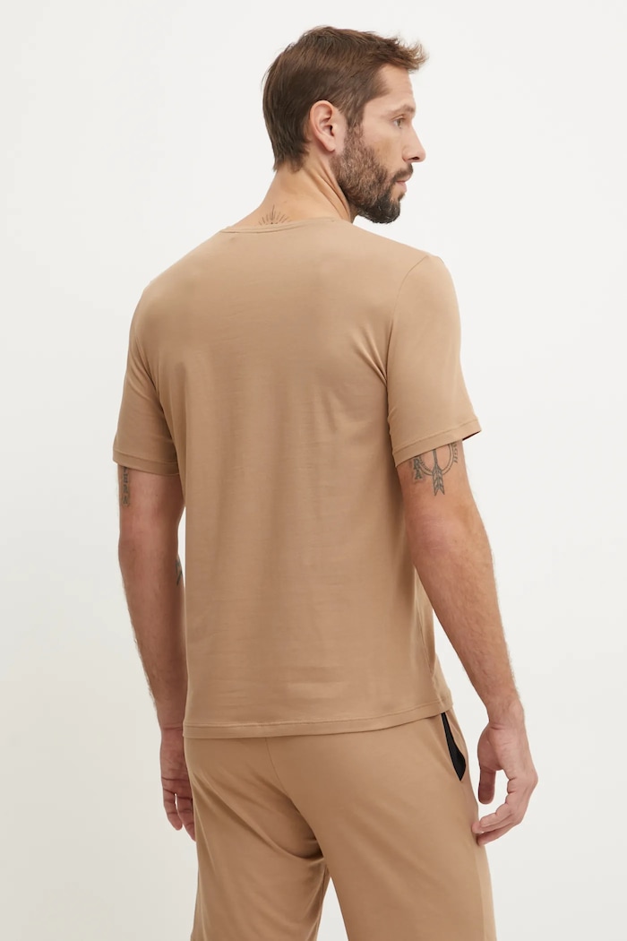 Odjeća BOSS homewear majica kratkih rukava za muškarce od pamuka s elastanom Mix&Match T-Shirt R 50515312 bež