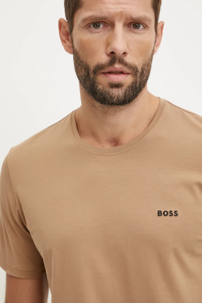 BOSS homewear majica kratkih rukava za muškarce od pamuka s elastanom Mix&Match T-Shirt R bež 50515312
