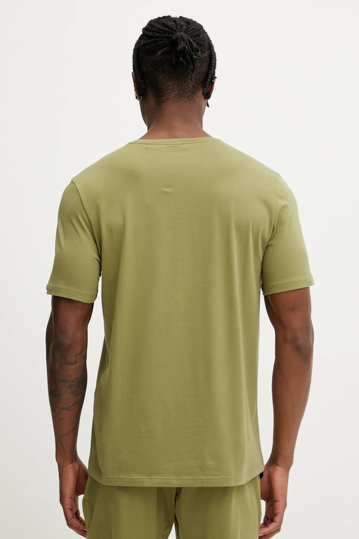 Odzież BOSS T-shirt lounge męski bawełniany z elastanem Mix&Match T-Shirt R 50515312 zielony