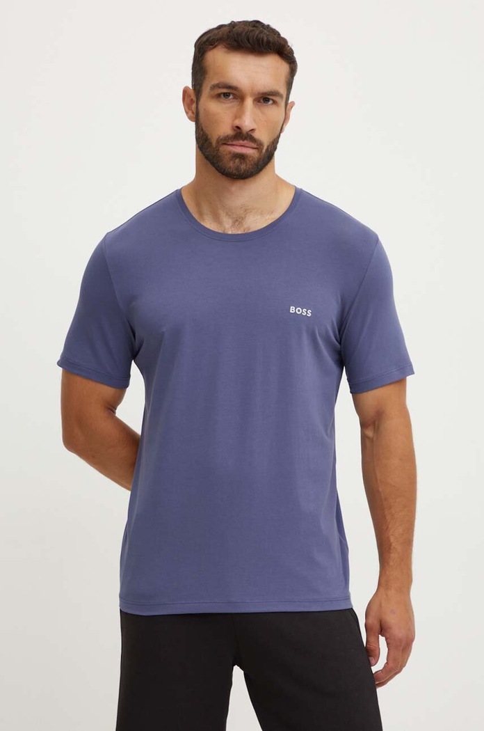 BOSS lounge tričko pánske bavlnené s elastanom Mix&Match T-Shirt R modrá 50515312