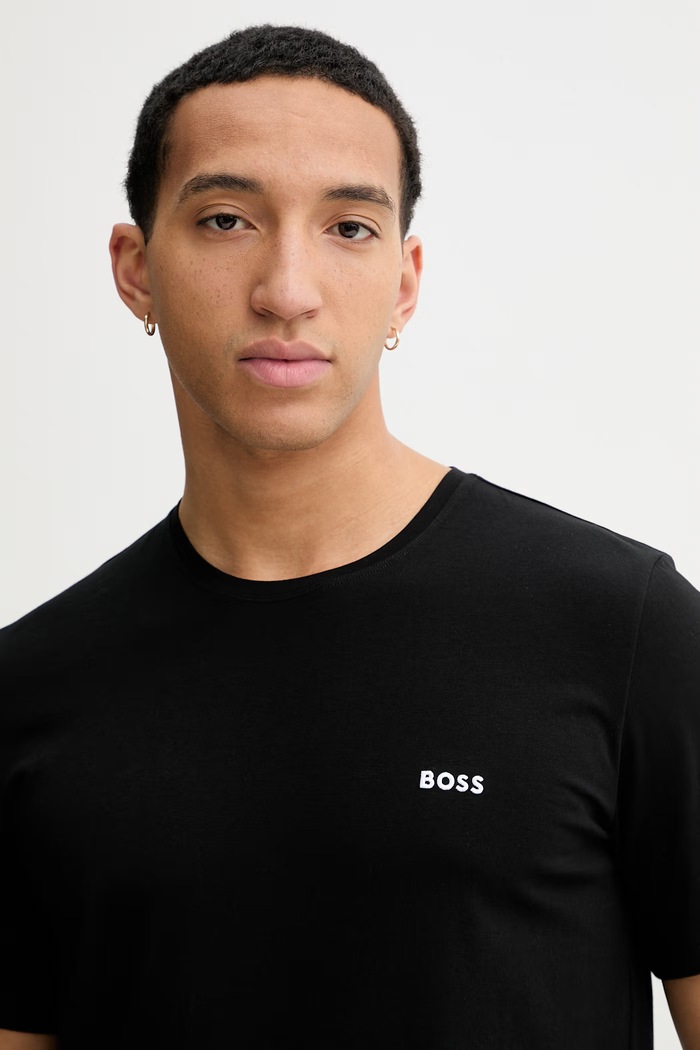 BOSS lounge tričko pánske bavlnené s elastanom Mix&Match T-Shirt R čierna 50515312