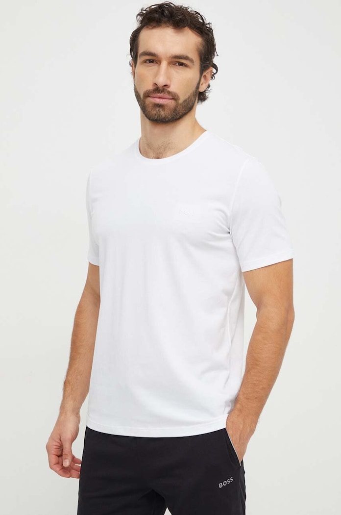 BOSS t-shirt z elastanem biały 50515391