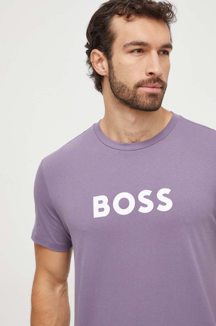 Oblečení Bavlněné tričko BOSS 50503276 fialová