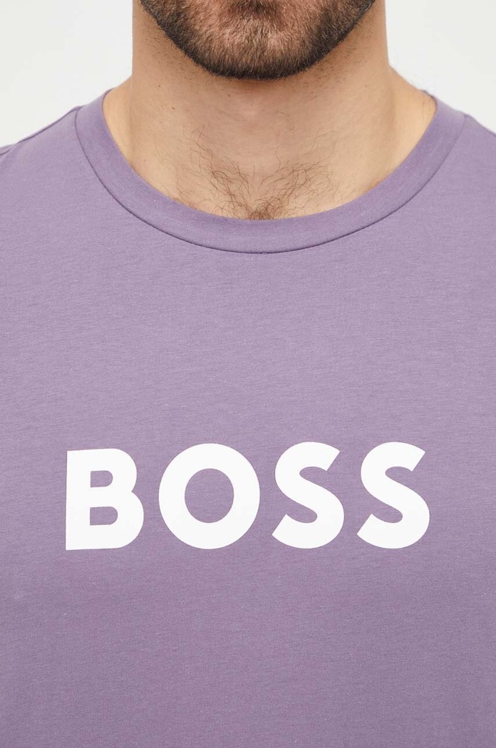 Bavlněné tričko BOSS fialová 50503276