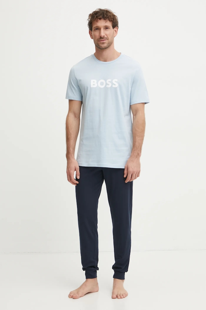 Pamučna majica BOSS 50503276 plava SS25